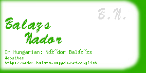 balazs nador business card